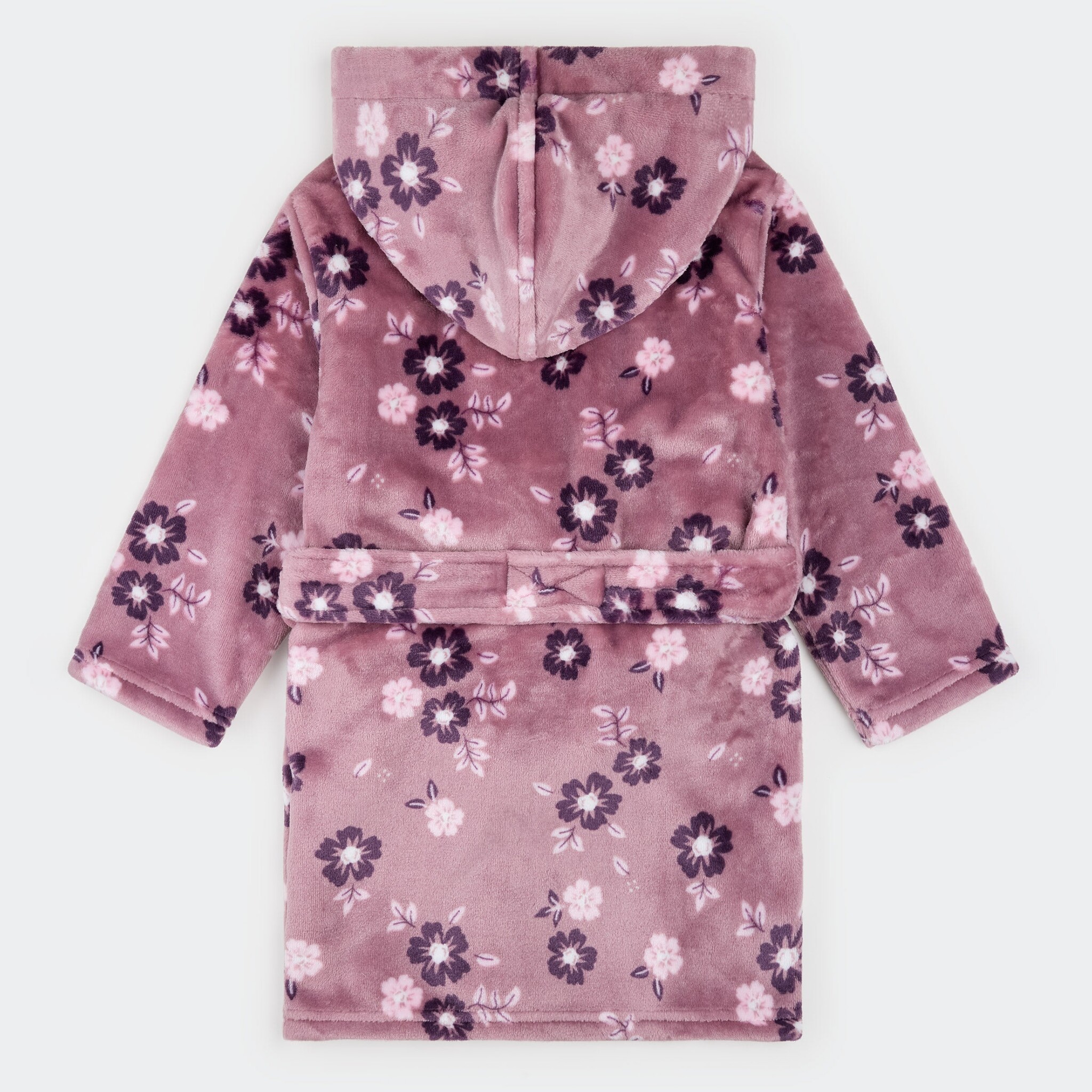 Petit Lem Robe de chambre en peluche lilas à imprimé floral