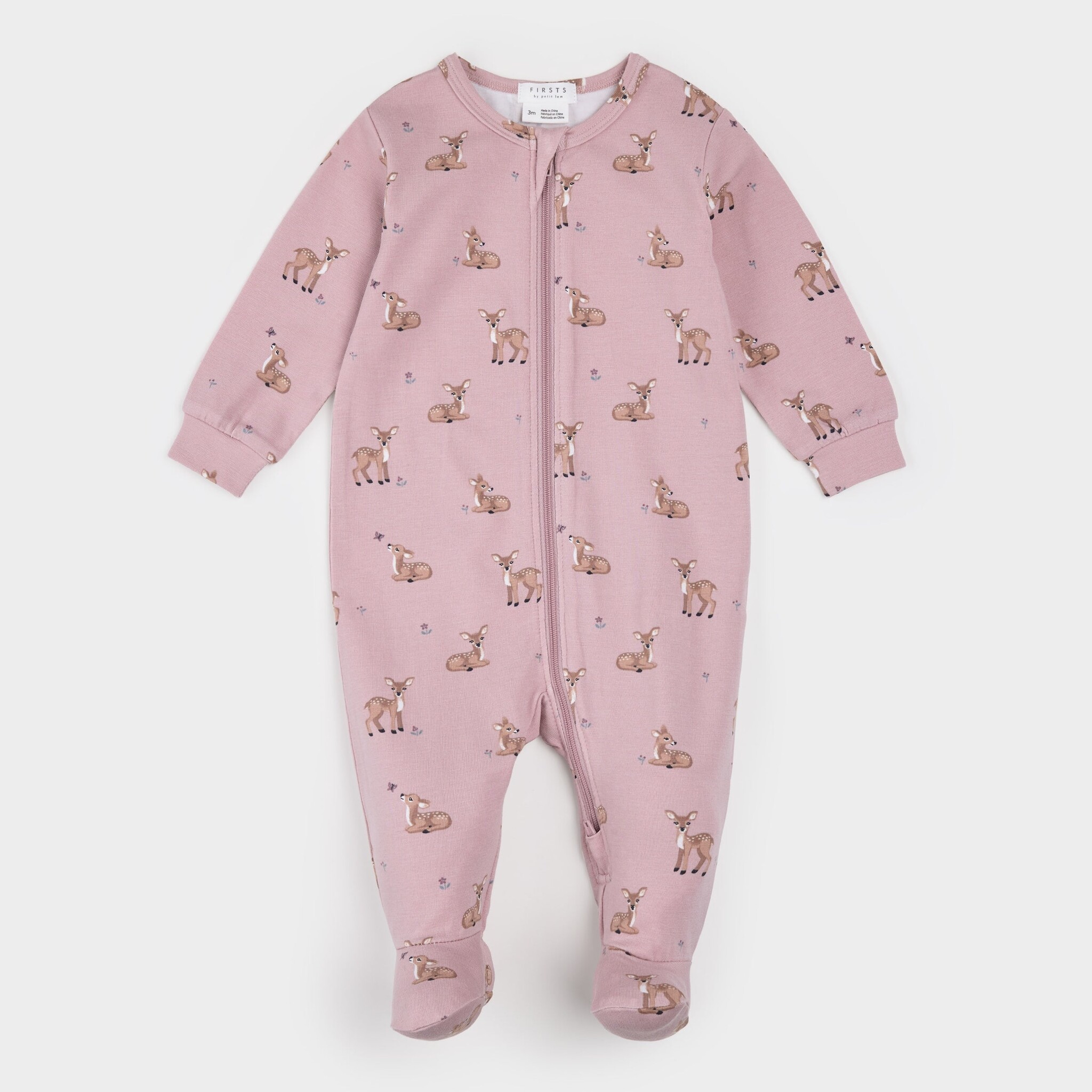 Petit Lem Dormeuse LunaKnit mauve à imprimé faons d'automne