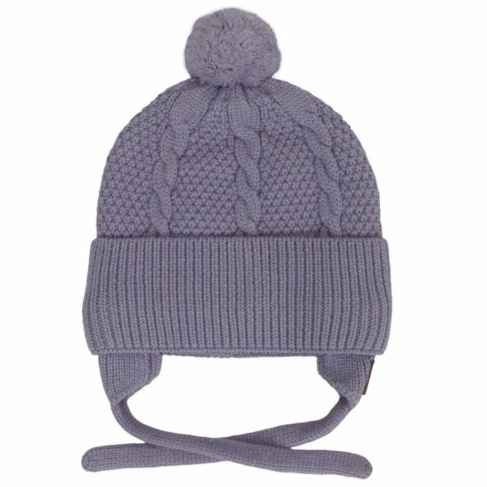 Calikids Tuque à 1 pompom doublé avec corde - Lilac