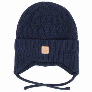 Calikids Tuque en tricot doux avec corde - Navy