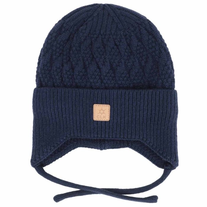 Calikids Tuque en tricot doux avec corde - Navy