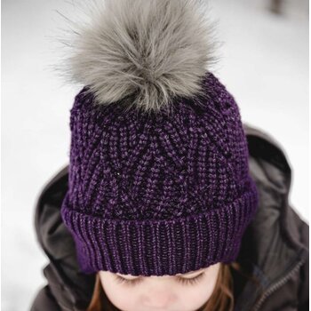 Calikids Tuque en tricot avec protection coupe vent - Blackberry