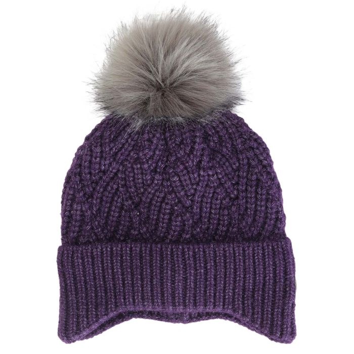 Calikids Tuque en tricot avec protection coupe vent - Blackberry
