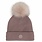 Calikids Tuque en tricot avec pompom en fausse fourrure - Mocha