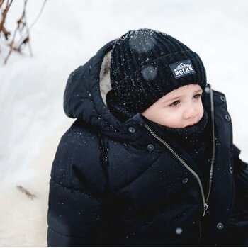 Calikids Tuque en tricot doux - Black