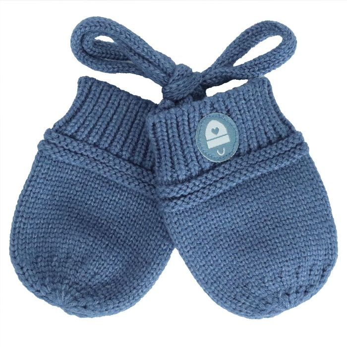 Calikids Mitaine en tricot avec cordon - Arctic blue