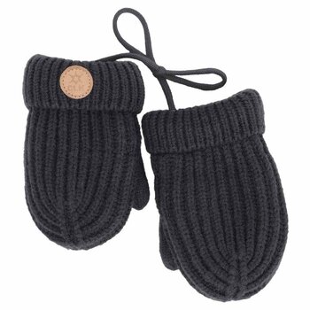 Calikids Mitaine en tricot doublé avec corde - Black ink