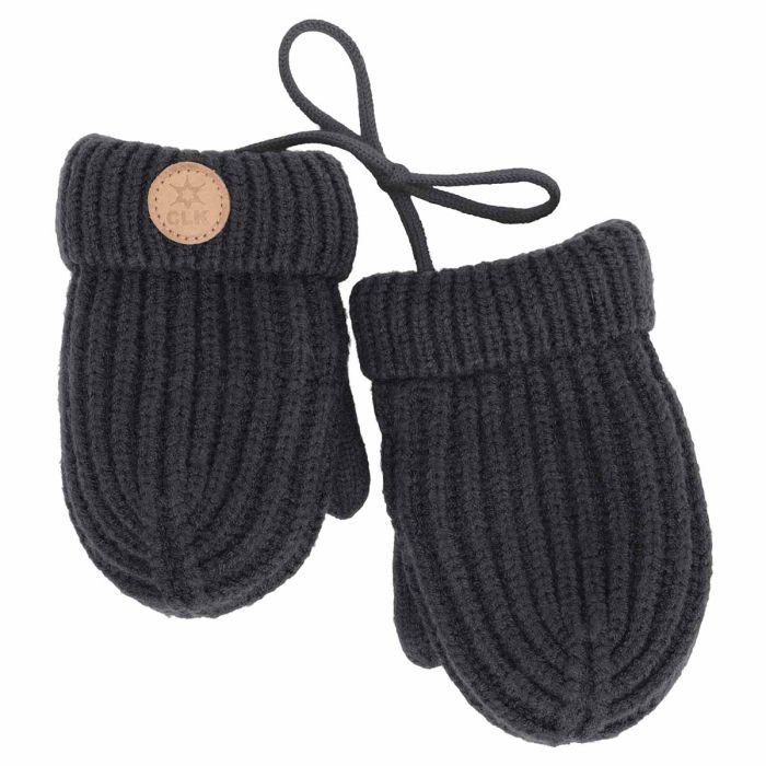 Calikids Mitaine en tricot doublé avec corde - Black ink