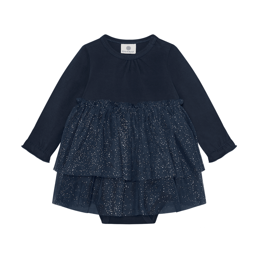 En-fant Robe tulle avec cache-couche - Bleu nuit