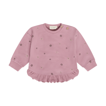 minymo Sweatshirt à imprimé de fleurs + brillants or - Nostalgia rose