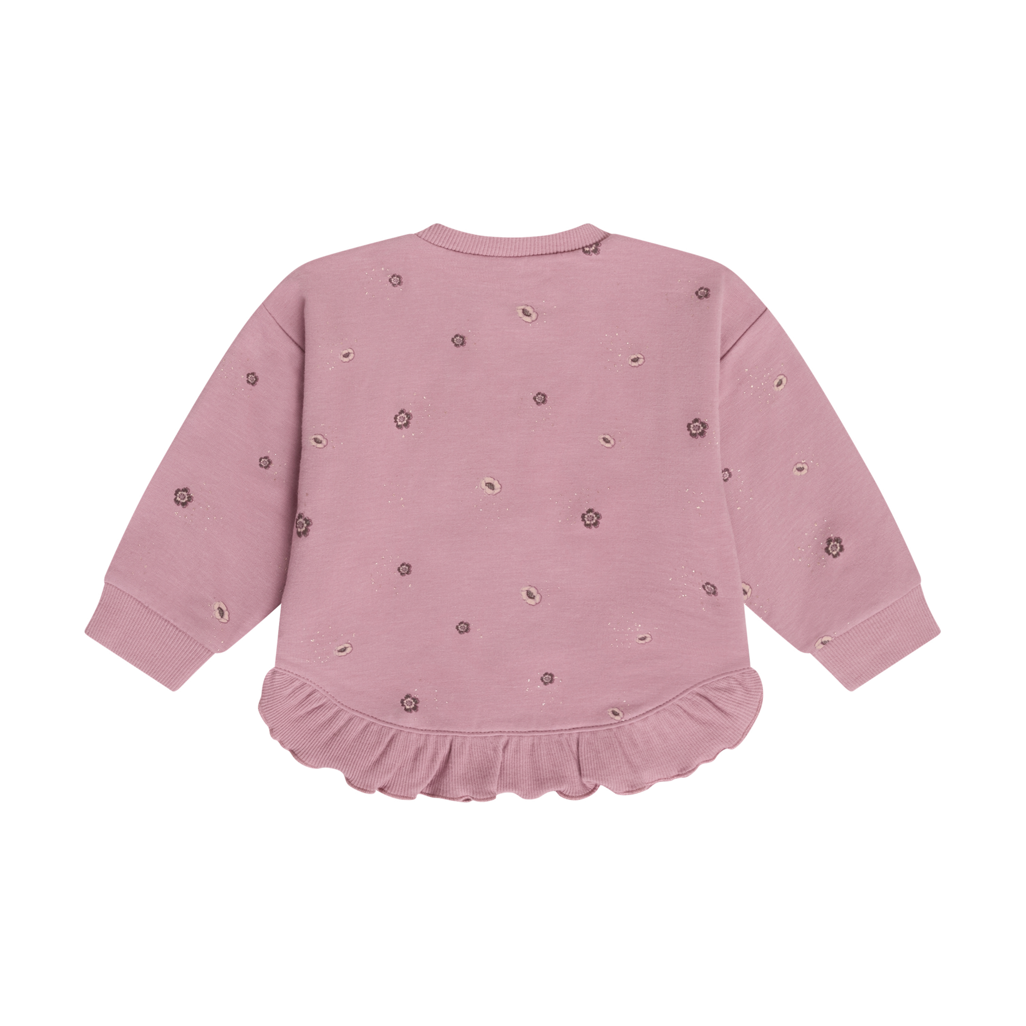 minymo Sweatshirt à imprimé de fleurs + brillants or - Nostalgia rose