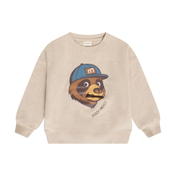 minymo Sweatshirt paresseux langue pizza - Beige melange