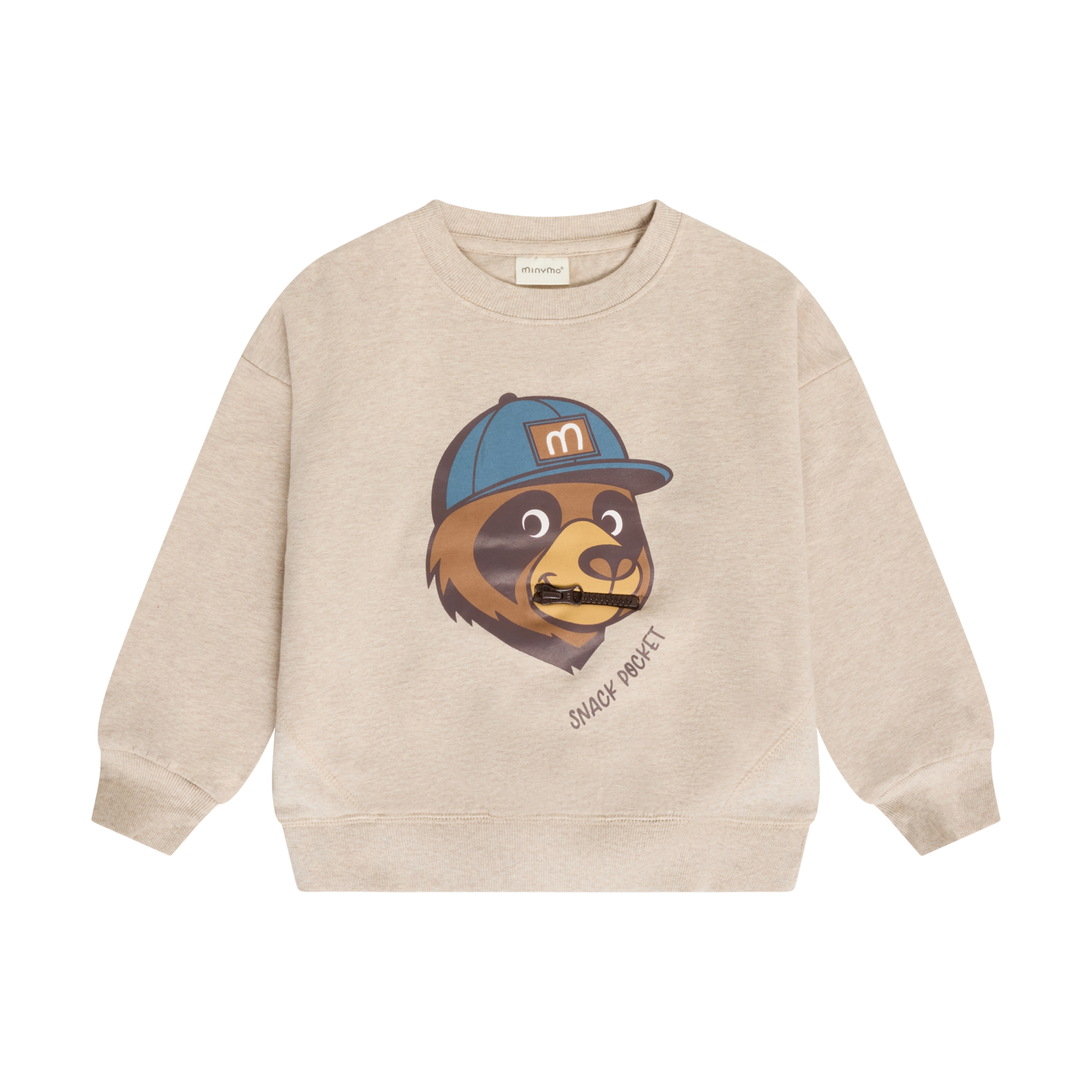 minymo Sweatshirt paresseux langue pizza - Beige melange