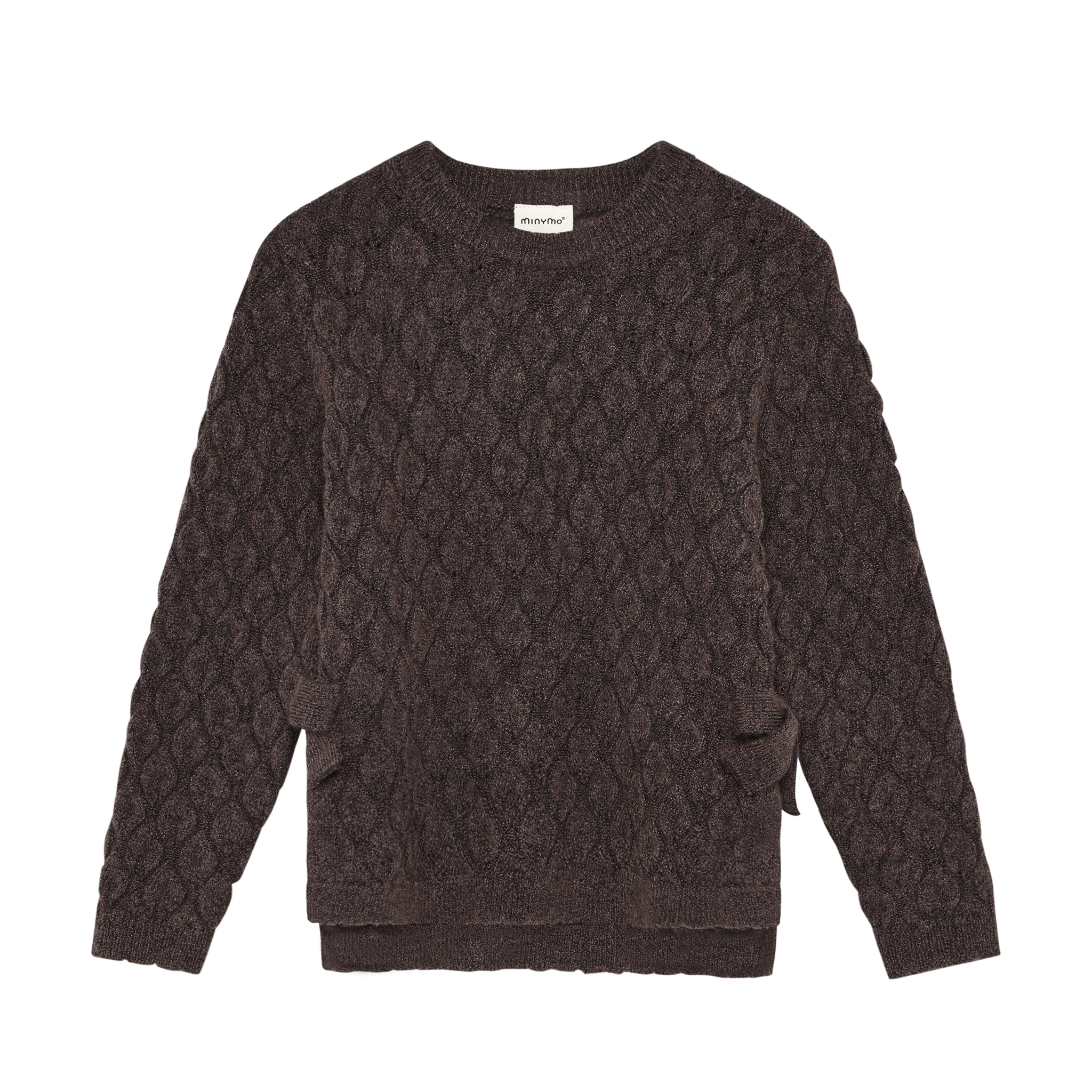 minymo Chandail en tricot avec boucles et ouverture - Plum truffle