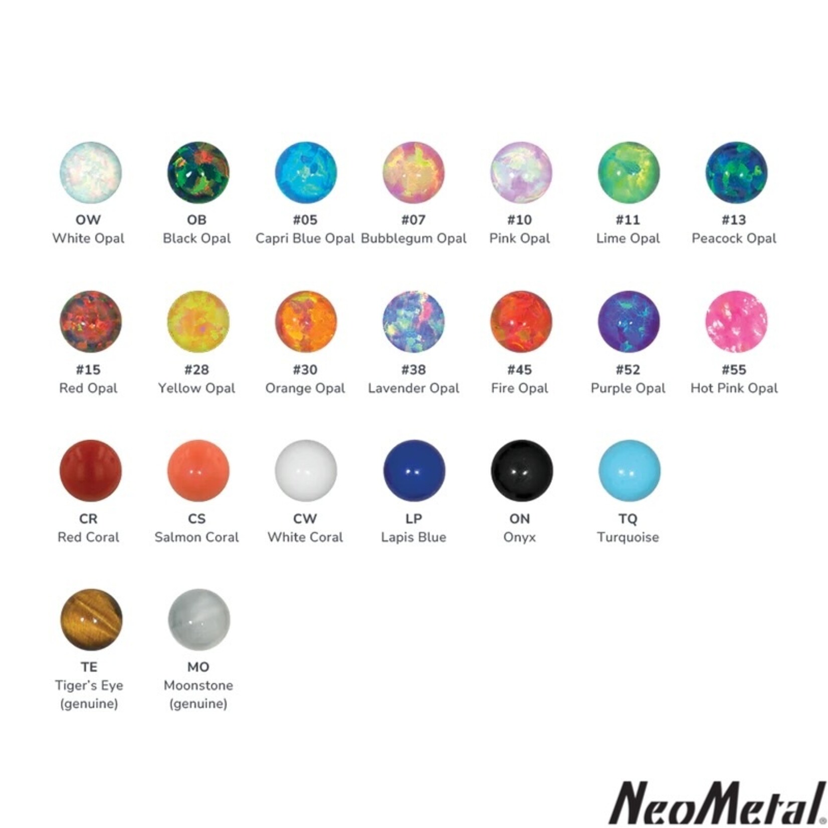 Neometal Titanium Threadless Sun Cabochon