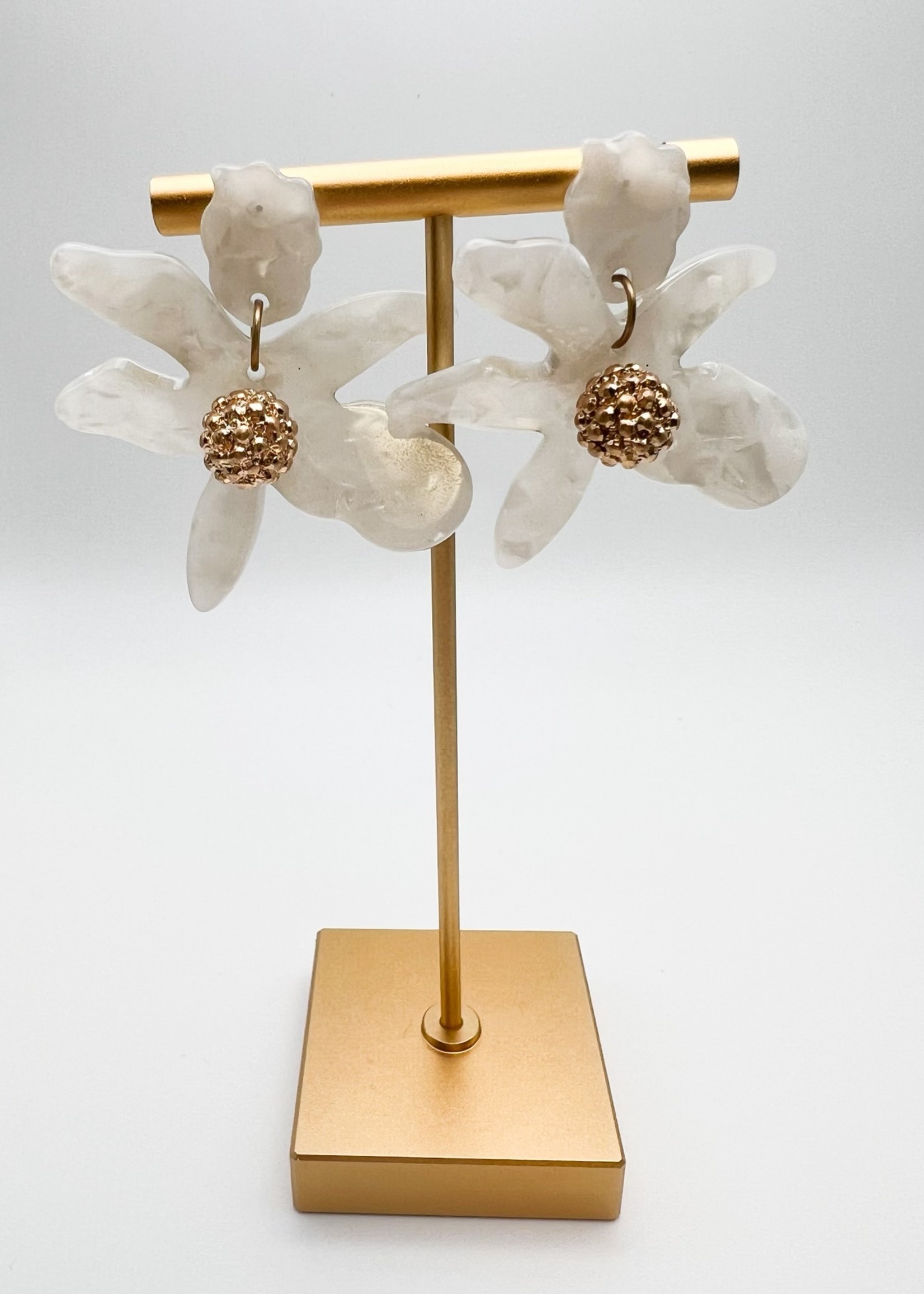 Flower Statement Earring - Pearl