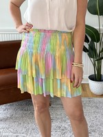 Cotton Candy Rainbow Pleated Skirt