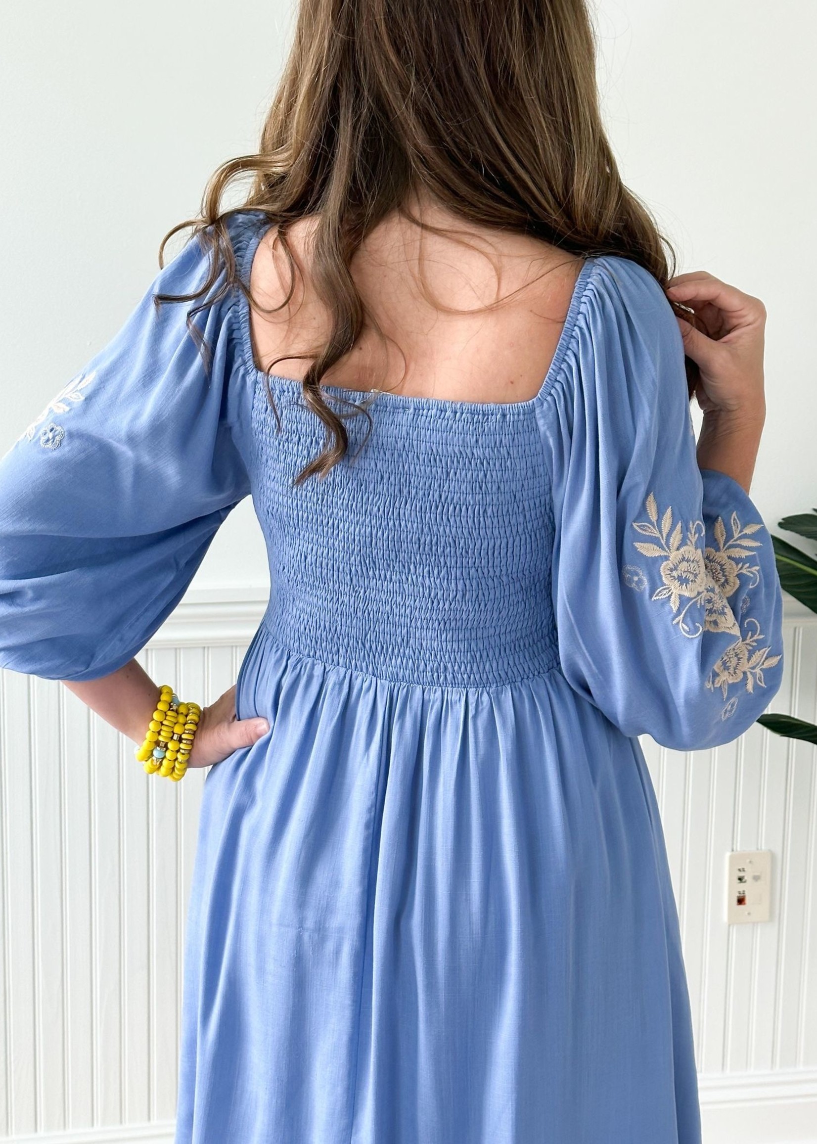 Betsy Long Sleeve Embroidered Dress