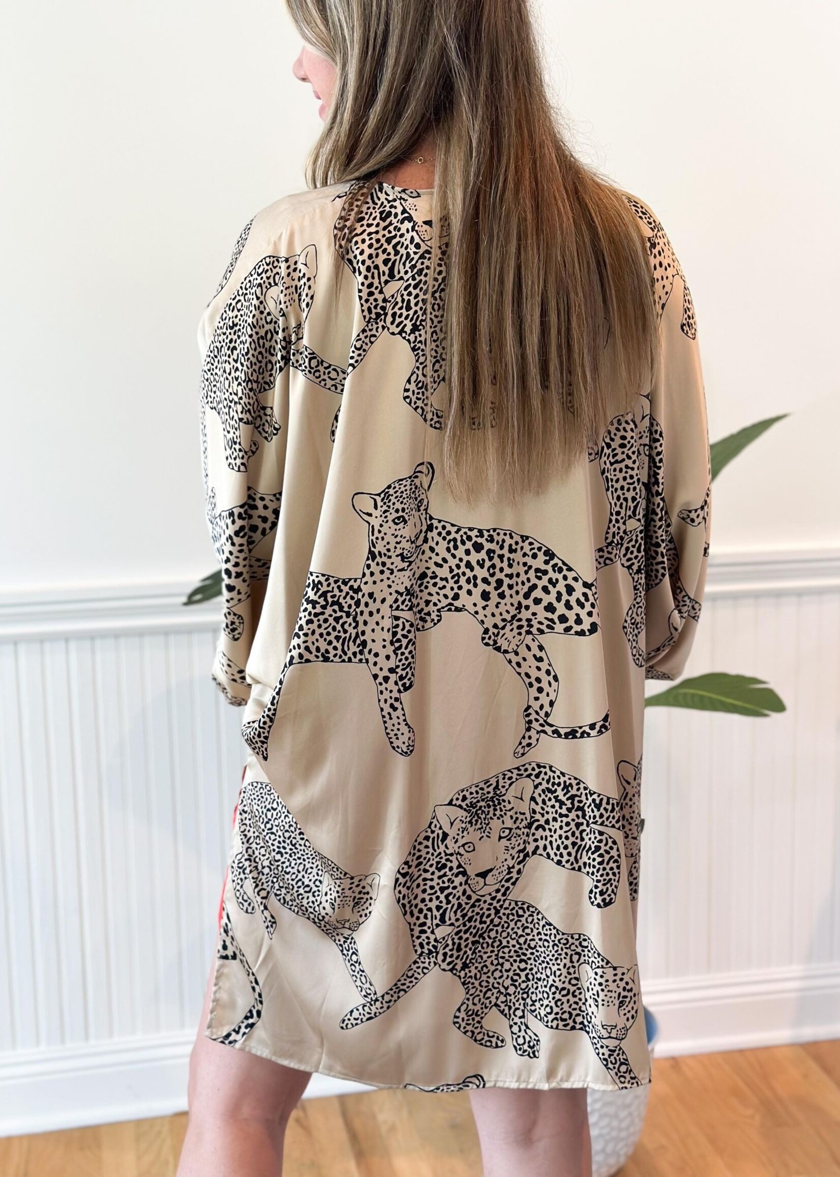 Zara Leopard Kimono - Latte