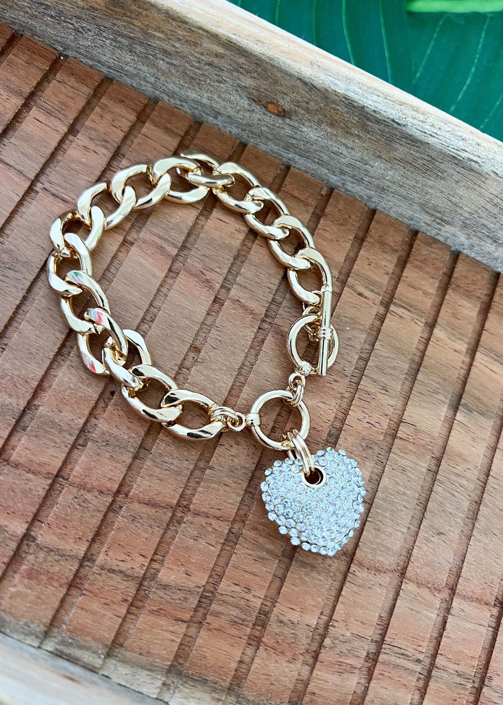 Heart Link BR w/ Toggle Clasp - Clear