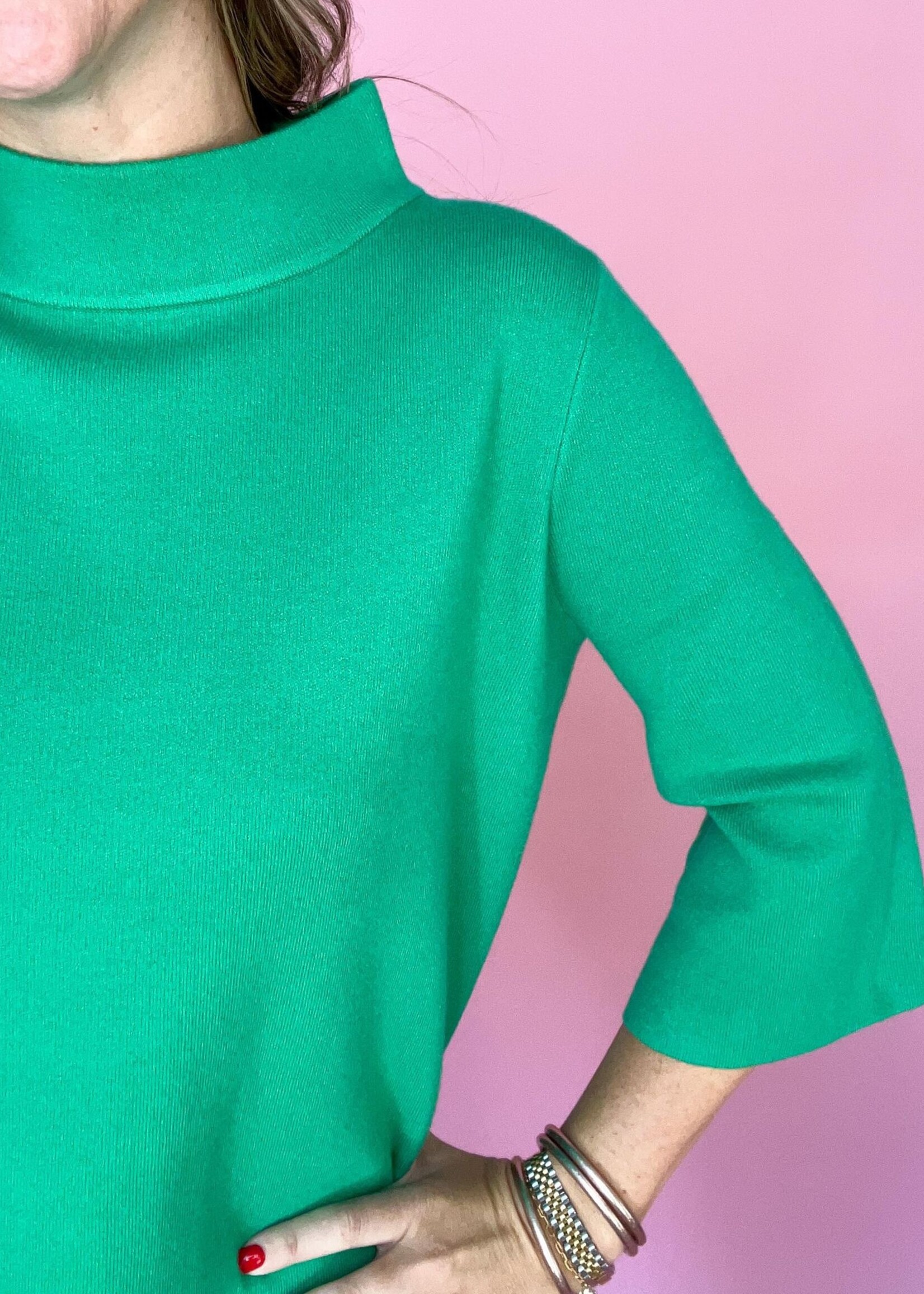 Classic Mock Neck Sweater - Green