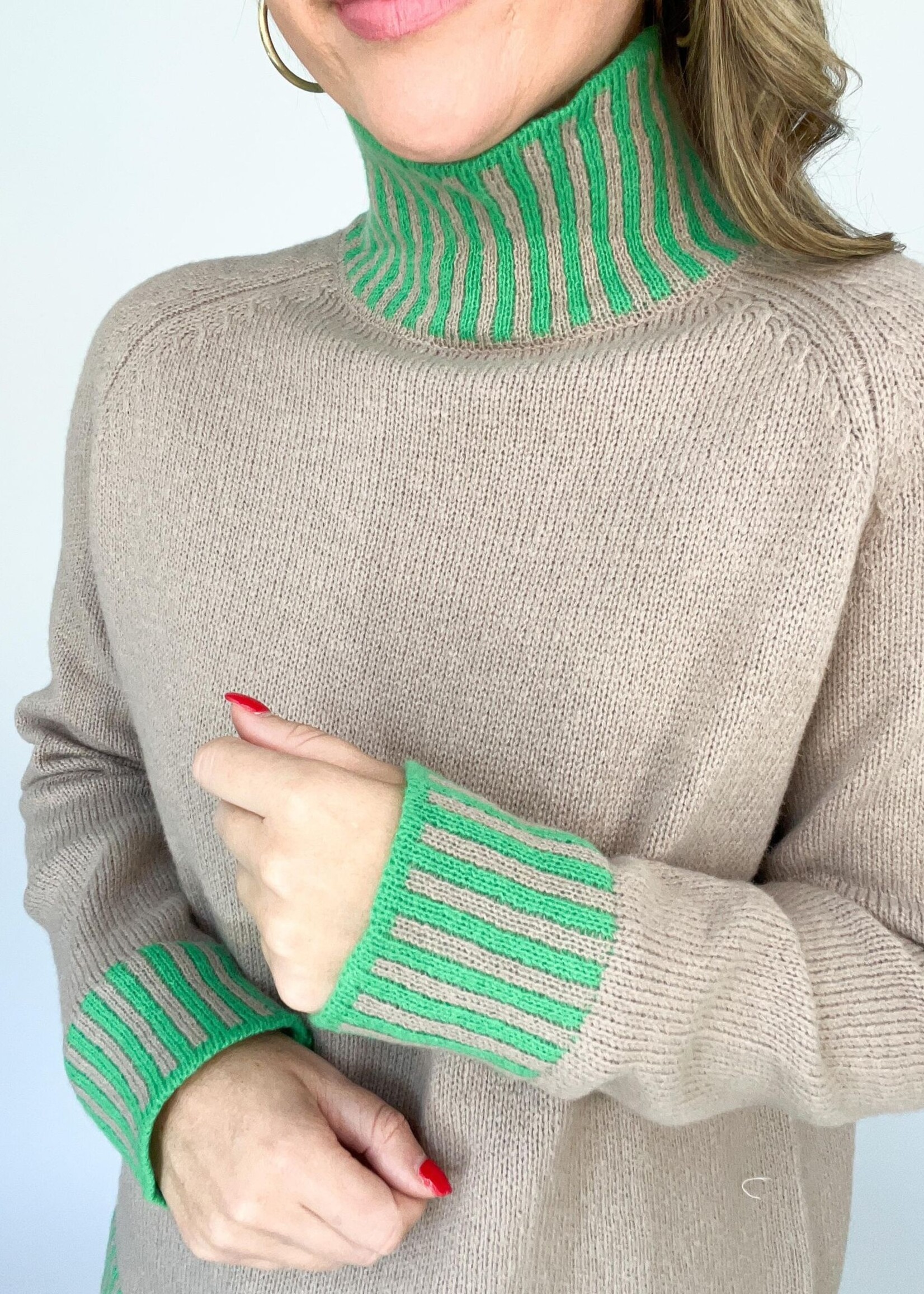 Mindy Stripe Trim Sweater