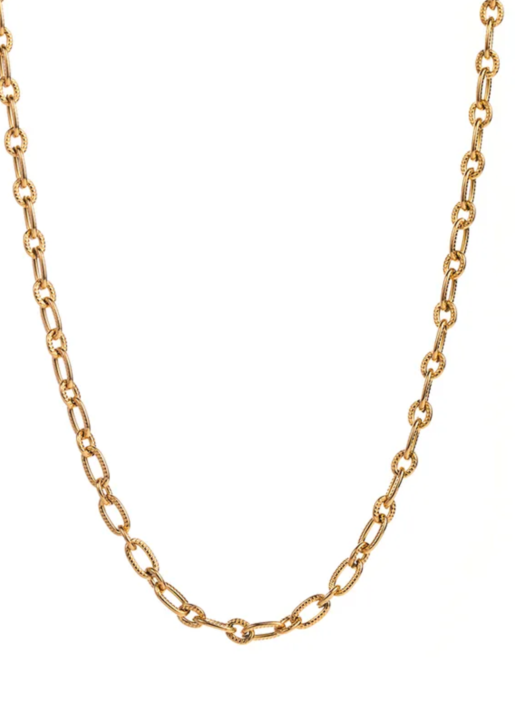 kiss me kate Gold Textured Link Necklace