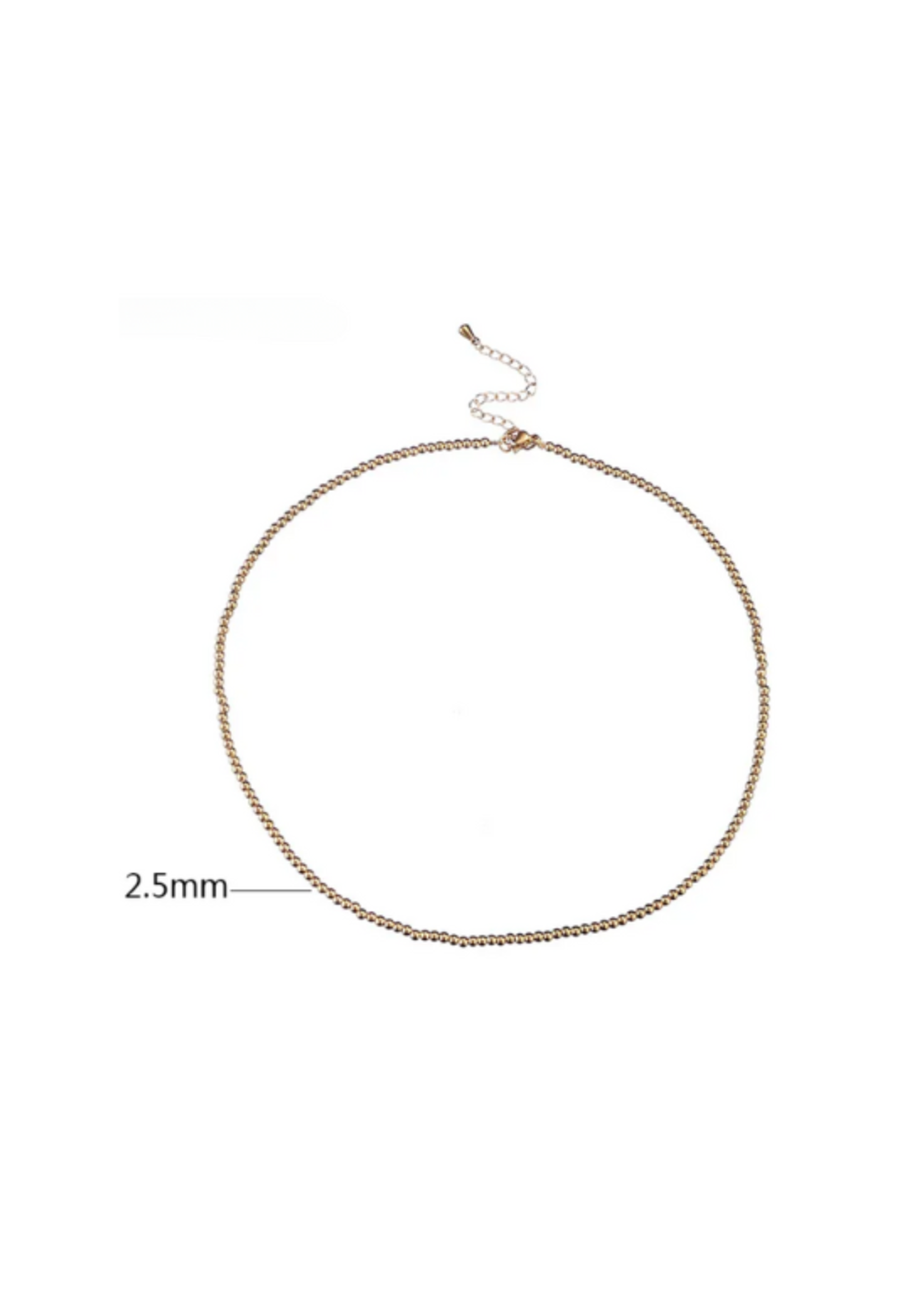 kiss me kate 2.5mm Gold Bead Necklace