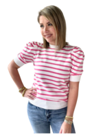 Vine & Love Sara Striped Sweater - Pink