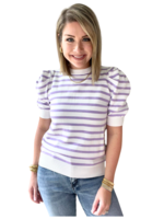 Vine & Love Sara Striped Sweater - Lavender