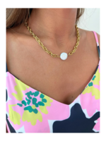 kiss me kate Freshwater Coin Pearl Chain Necklace