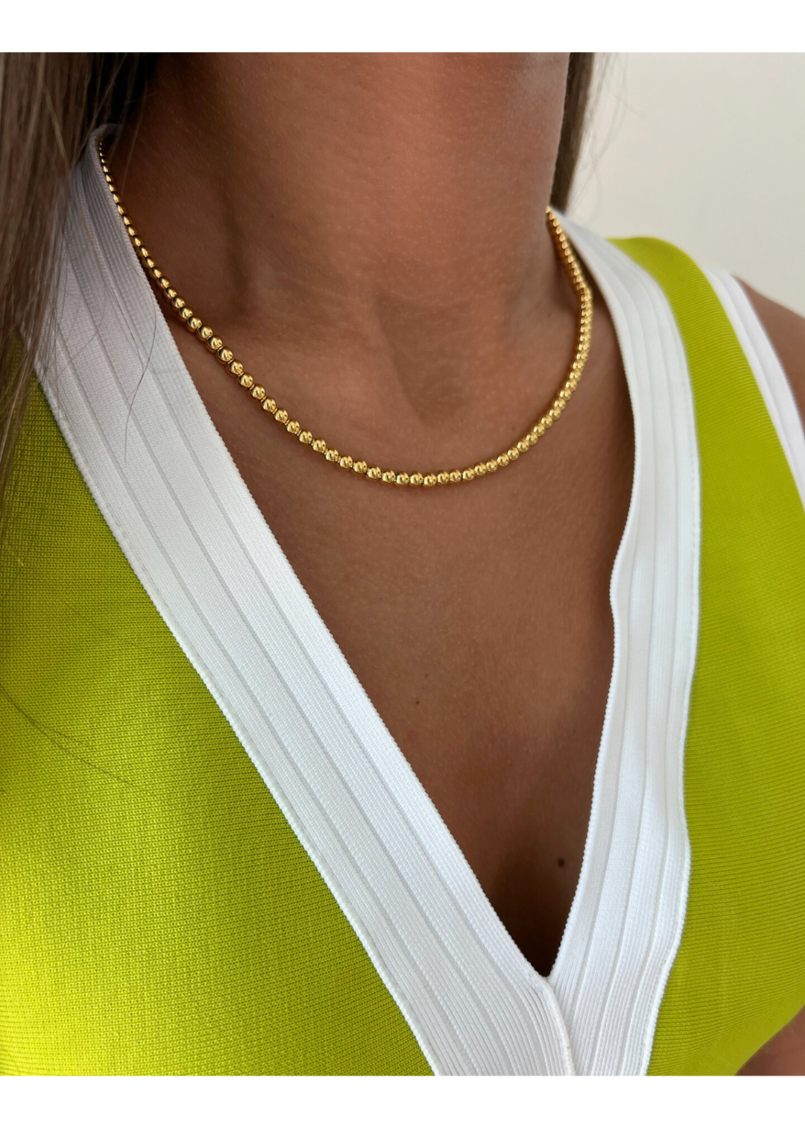 kiss me kate 4mm Gold Bead Necklace