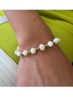 kiss me kate 3MM Gold with Pearls Stretch Bracelet