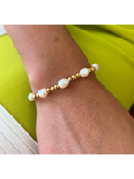 kiss me kate 4mm Gold Bead with Pearl Clasp Bracelet