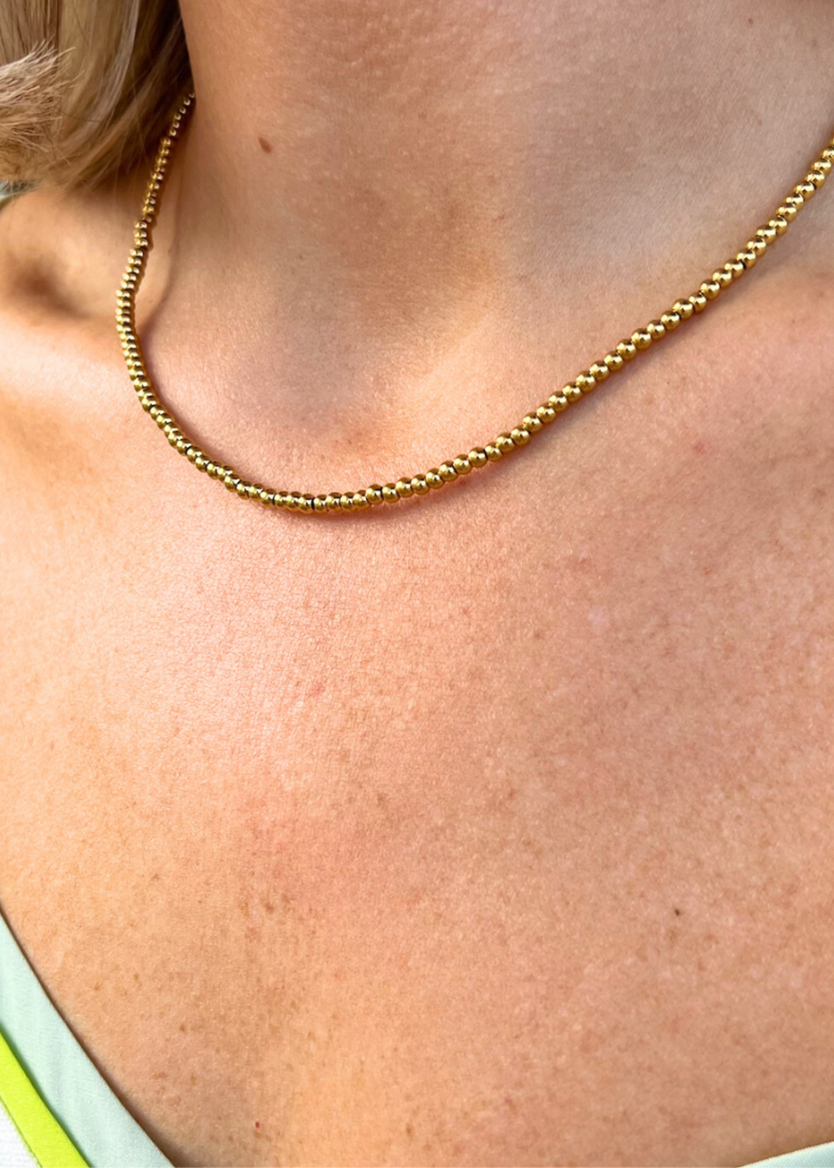 kiss me kate 3mm Gold Bead Necklace