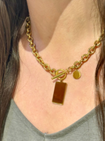 kiss me kate Gold Link Chain Charm Necklace