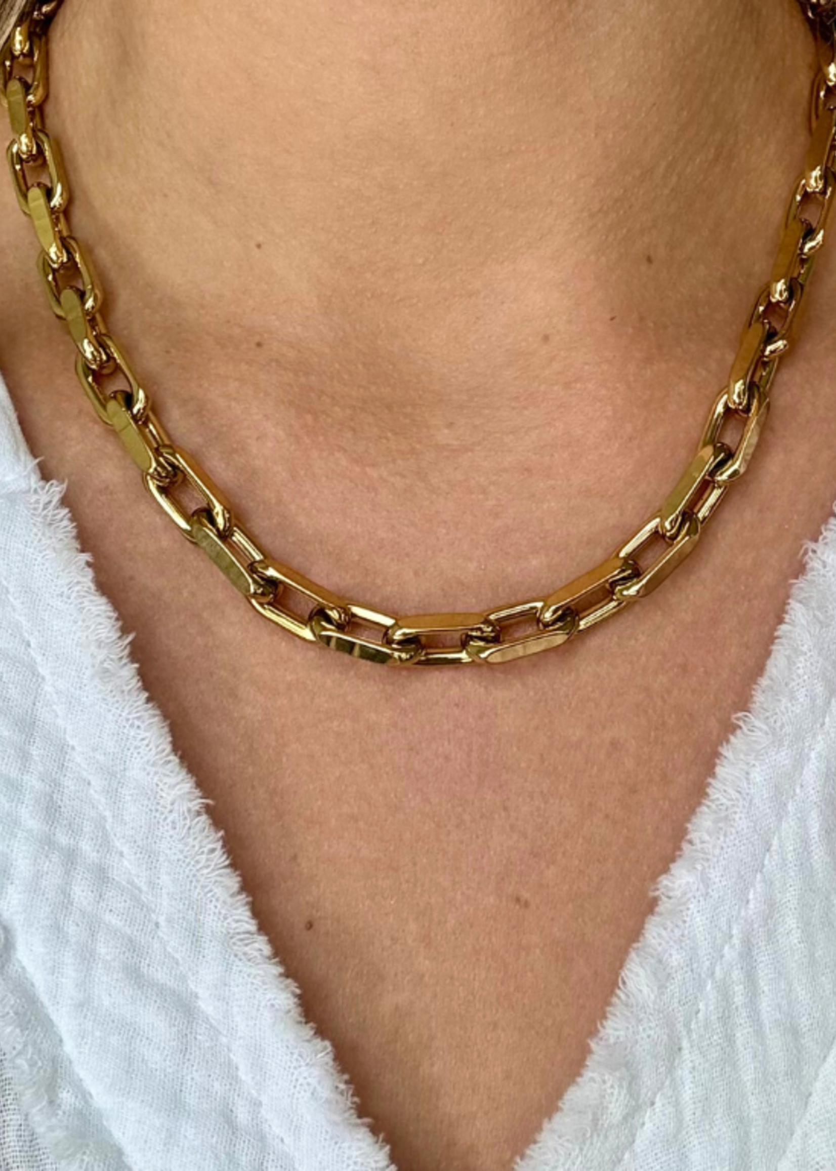 kiss me kate Thick Gold Link Necklace