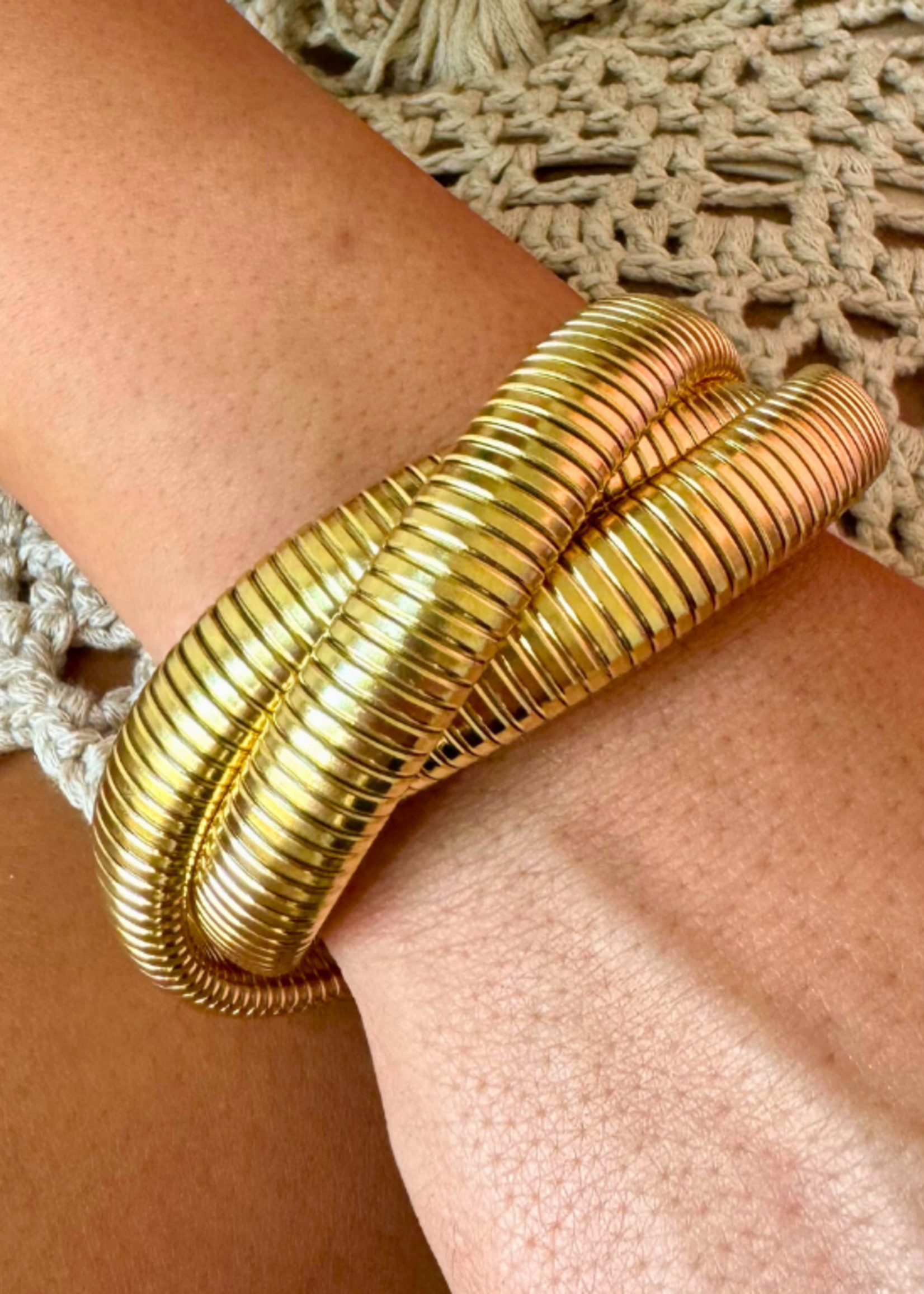 kiss me kate B152- DENISE GOLD TRIPLE COIL BANGLE
