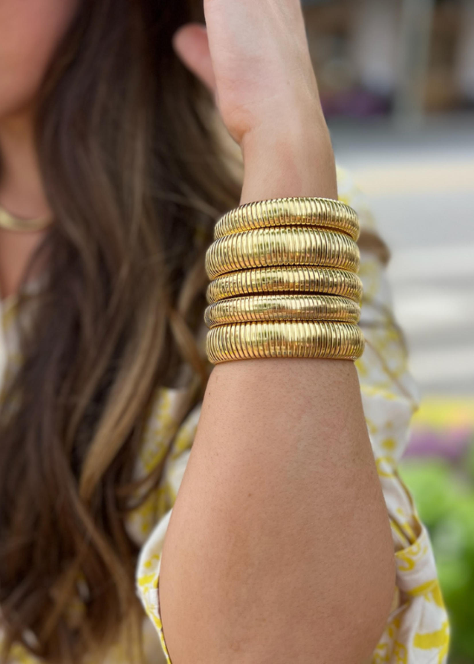 kiss me kate Denise- 10mm Gold Coil Bangle