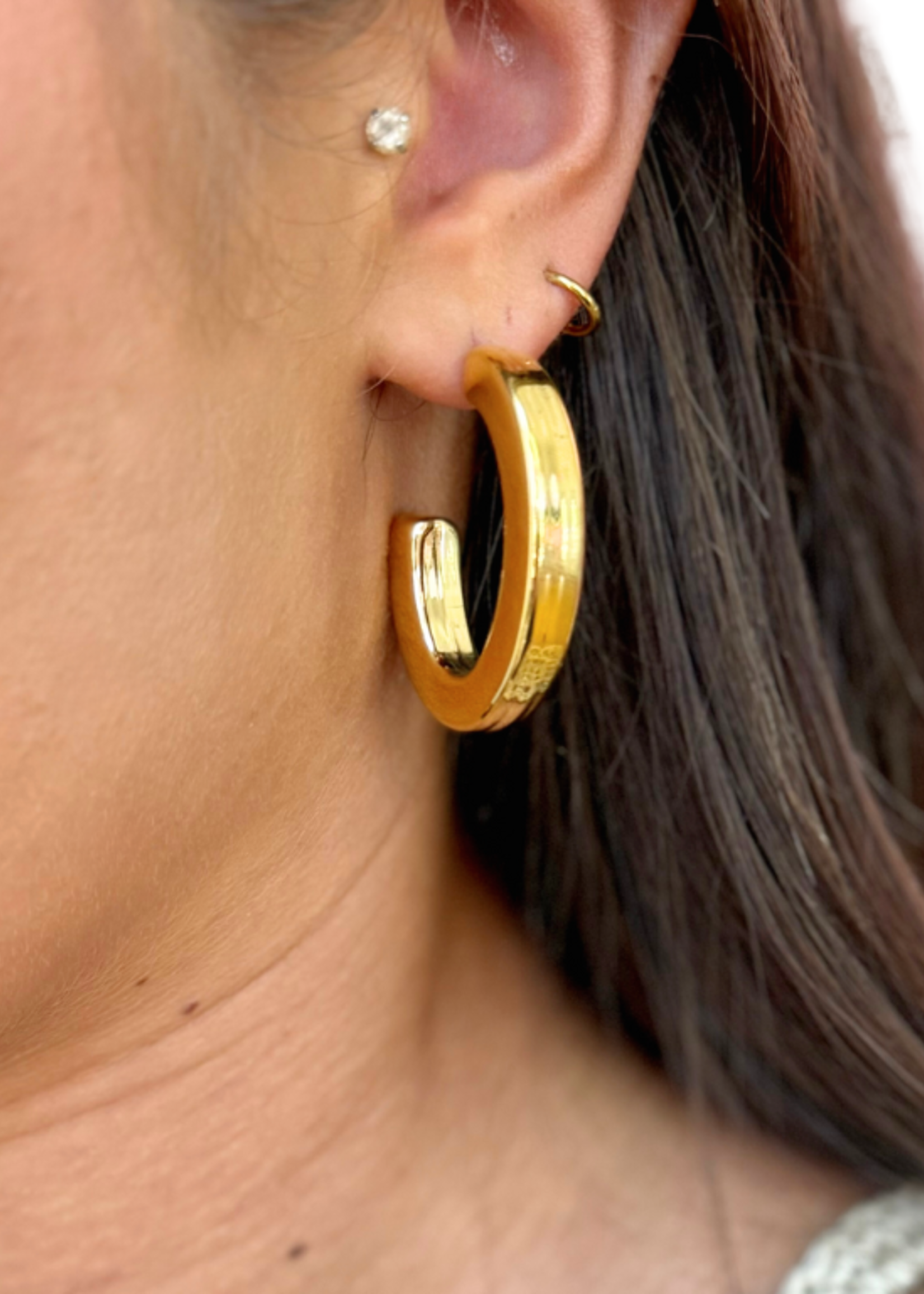 kiss me kate Large Gold C-Shape Hoop