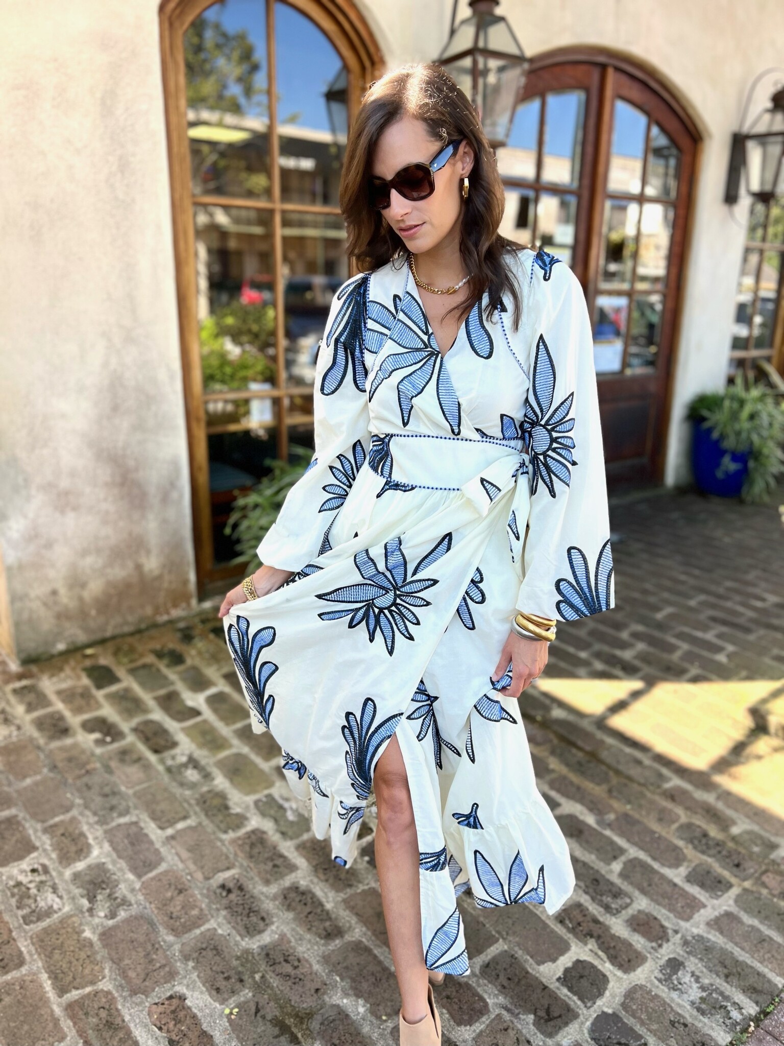 Abstract EMB Wrap Maxi Dress