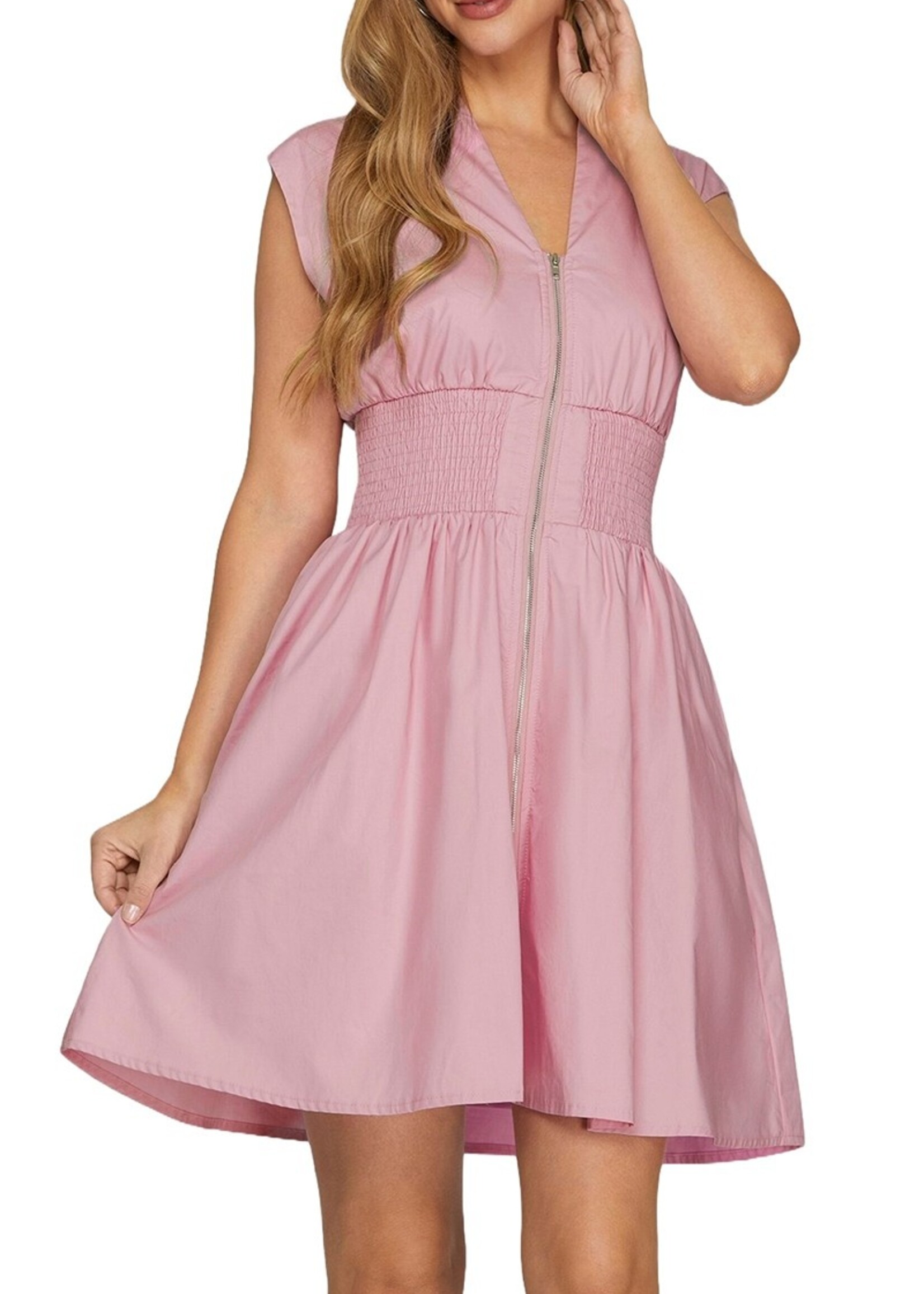 Pretty Posh Smocked Mini Dress (Magenta)- Final Sale