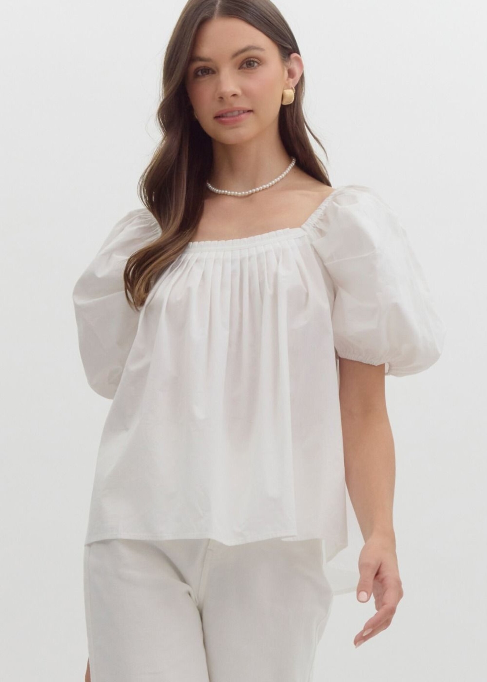 Entro Bianca Puff Sleeve Top