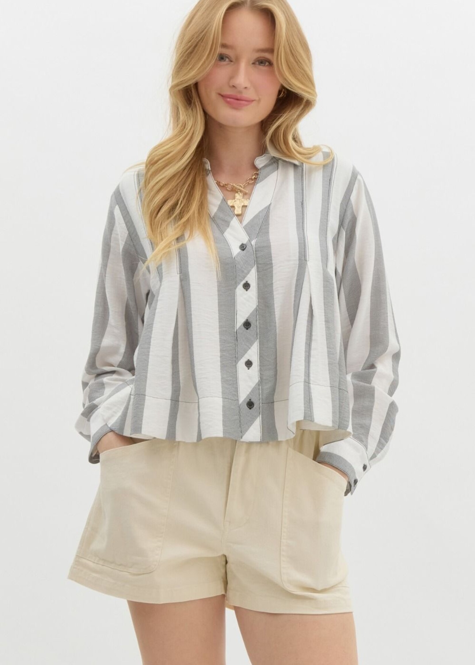 Entro Serena Stripe Crop Top