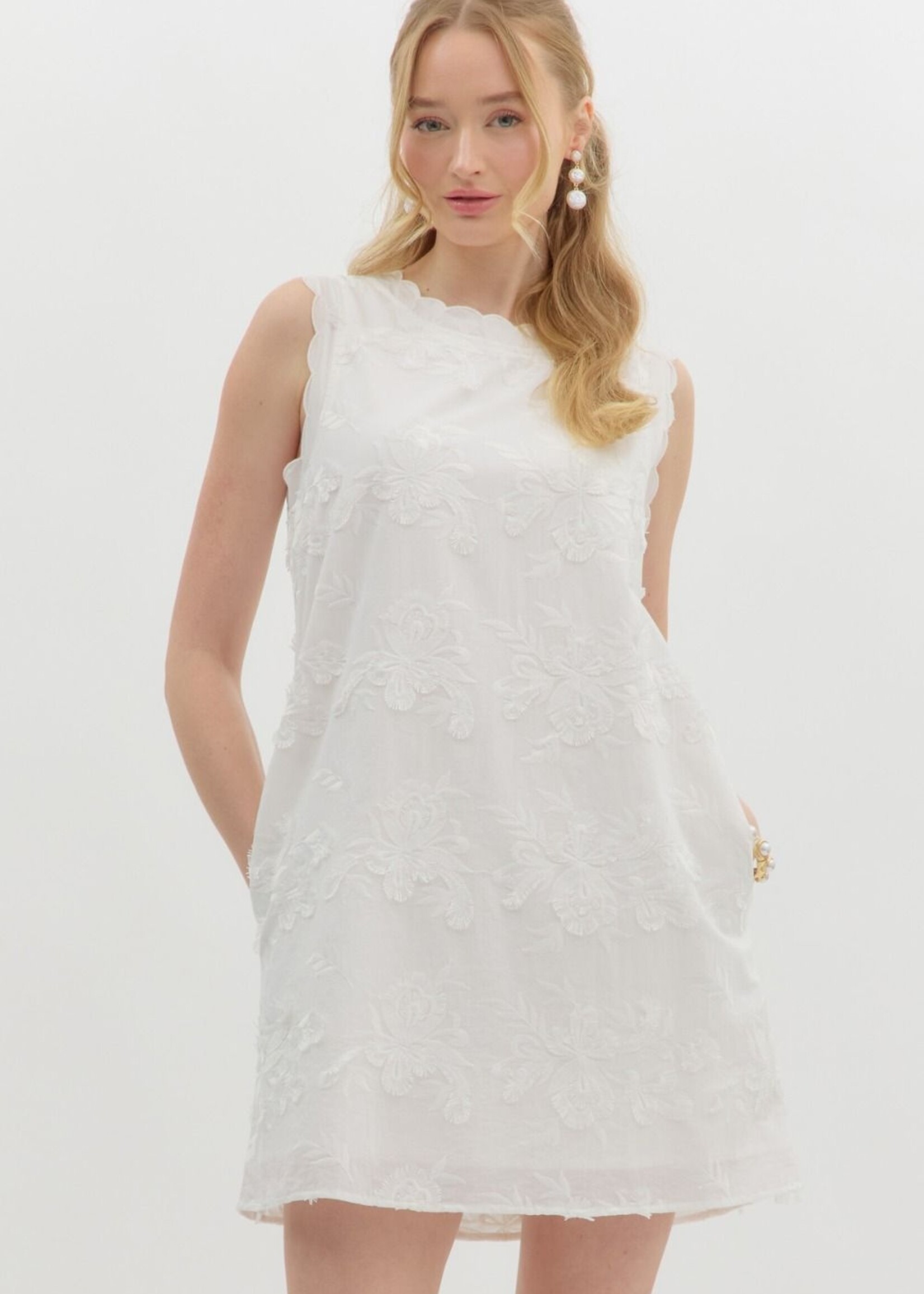 Entro Petal Appliqué Mini Dress