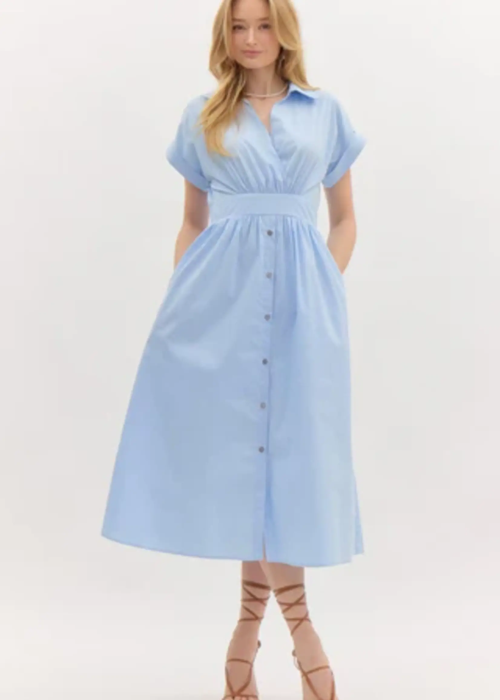 Entro Willow Button Midi Dress