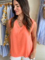 Seabreeze Gauze Tank - Peachy