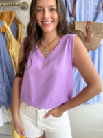 Seabreeze Gauze Tank - Lilac
