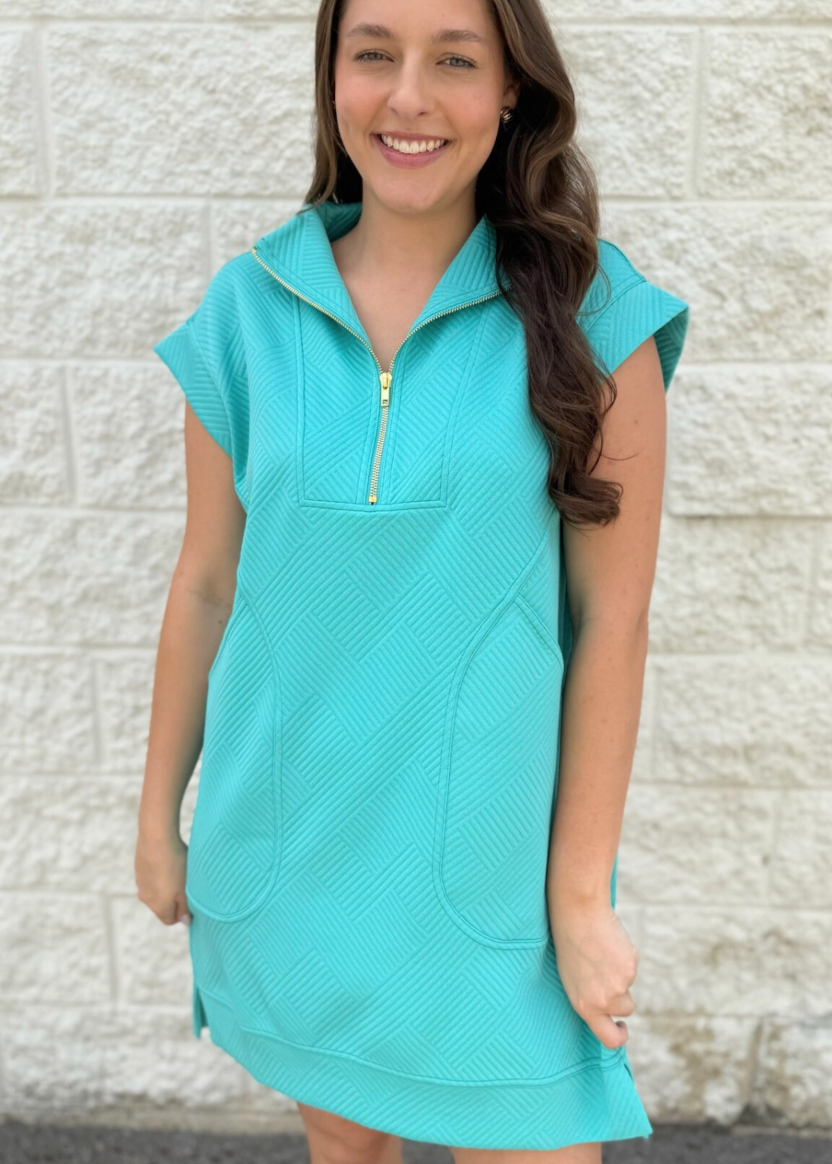 Jacquard Lane Dress - Sea Green
