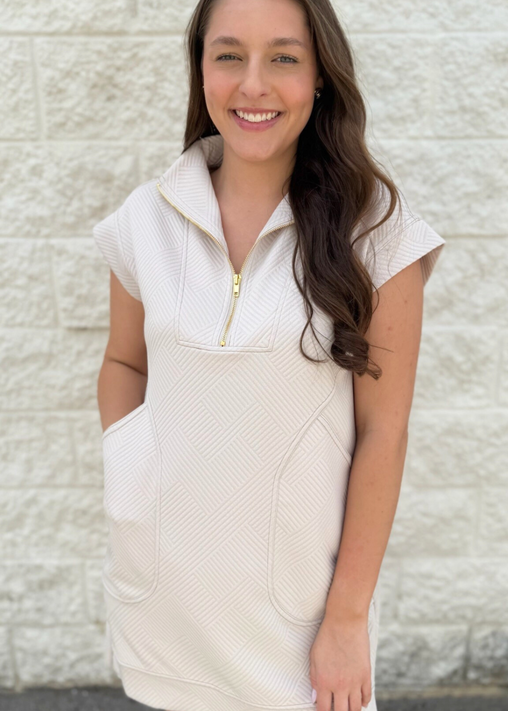 Jacquard Lane Dress - Oatmeal